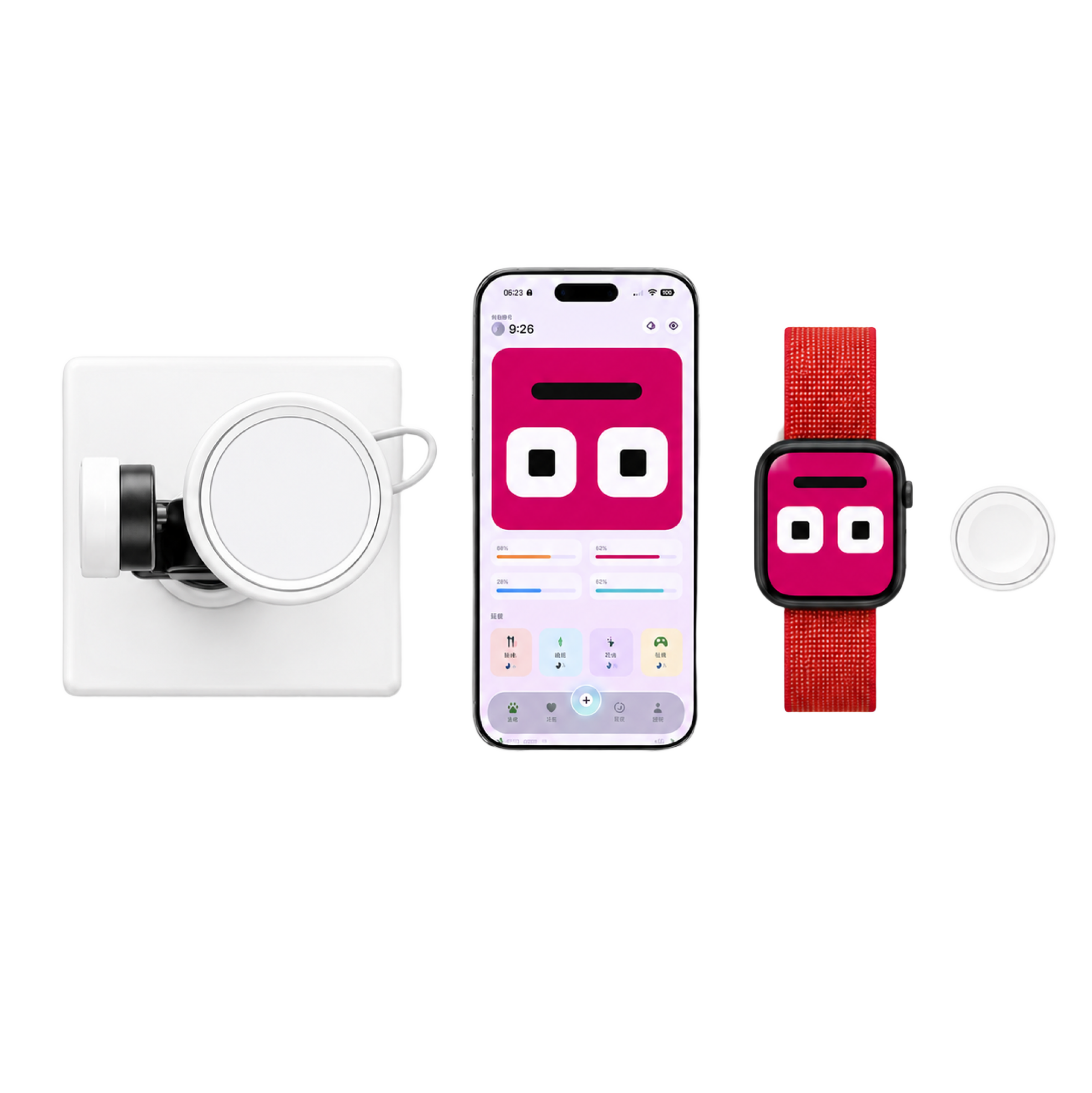 Routii 产品生态 — iPhone、Apple Watch 与充电底座的一体化体验